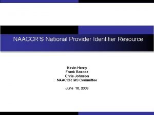 National provider identifier number