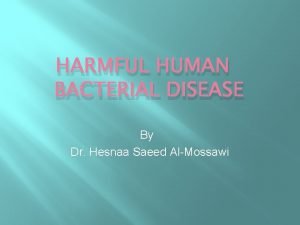 HARMFUL HUMAN BACTERIAL DISEASE By Dr Hesnaa Saeed