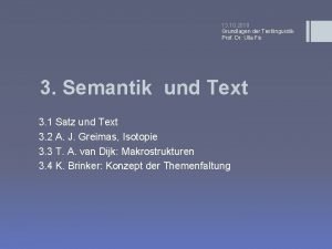 13 10 2010 Grundlagen der Textlinguistik Prof Dr