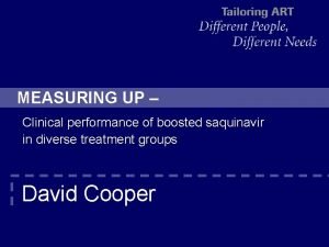 MEASURING UP Clinical performance of boosted saquinavir in