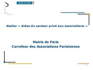 Atelier Aides du secteur priv aux associations Mairie