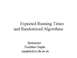 Expected running time