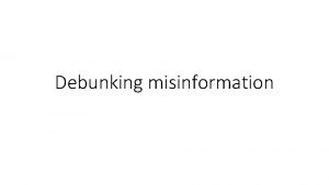 Debunking misinformation Lets debrief on Thanksgiving First know