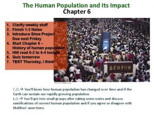 The Human Population and Its Impact Chapter 6