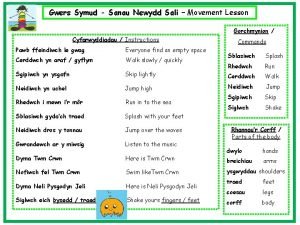 Gwers Symud Sanau Newydd Sali Movement Lesson Gorchmynion