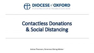 Contactless Donations Social Distancing Joshua Townson Generous Giving