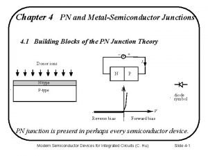Chapter 4 PN and MetalSemiconductor Junctions 4 1