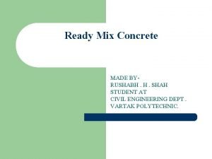 Ready mix concrete definition