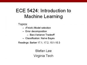 ECE 5424 Introduction to Machine Learning Topics Finish