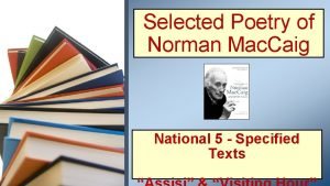 Selected Poetry of Norman Mac Caig National 5