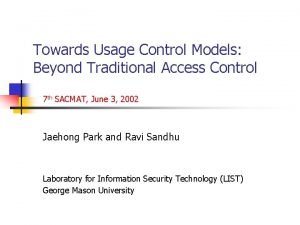 Usage control model