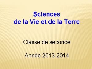 Sciences de la Vie et de la Terre