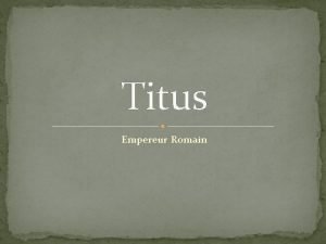 Titus Empereur Romain Tte de Titus de sa