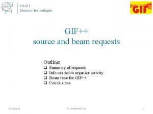 GIF source and beam requests Outline q q