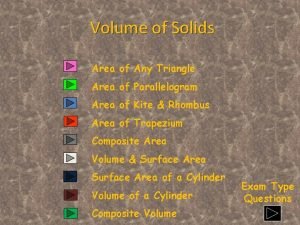 Volume of Solids Area of Any Triangle Area