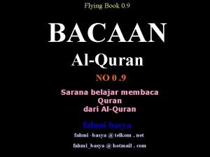 Flying Book 0 9 BACAAN AlQuran NO 0