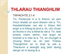 Pentecost ni sermon Pentecost ni sermon