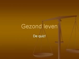 Gezonde voeding quiz