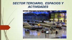 SECTOR TERCIARIO ESPACIOS Y ACTIVIDADES INTRODUCCIN SECTOR TERCIARIO