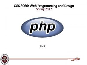 CGS 3066 Web Programming and Design Spring 2017