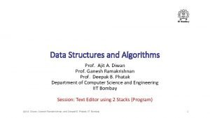IIT Bombay Data Structures and Algorithms Prof Ajit