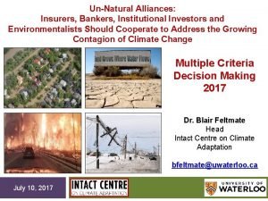 UnNatural Alliances Insurers Bankers Institutional Investors and Environmentalists