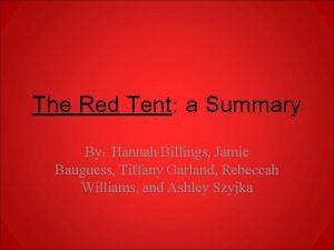 Summary of the red tent