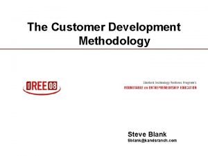 Customer development methodology
