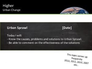 Higher Urban Change Urban Sprawl Date Today I