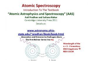 Atomic Spectroscopy Introduction To The Textbook Atomic Astrophysics