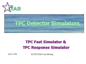 TPC Detector Simulators TPC Fast Simulator TPC Response