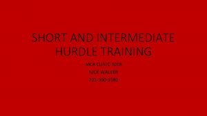 Intermediate hurdle drills