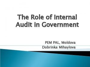 The Role of Internal Audit in Government PEM