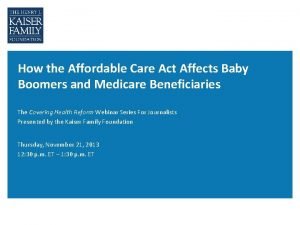 How the Affordable Care Act Affects Baby Boomers