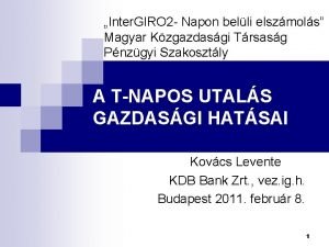 Inter GIRO 2 Napon belli elszmols Magyar Kzgazdasgi