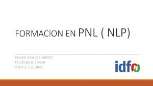 FORMACION EN PNL NLP XAVI ER G MEZ