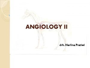 ANGIOLOGY II drh Herlina Pratiwi VASKULARISASI PADA MAMALIA