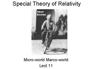 Special Theory of Relativity Albert Einstein Microworld Marcoworld