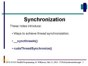 Cuda thread synchronization