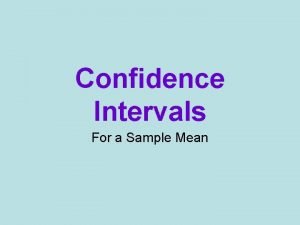 Confidence interval assumptions