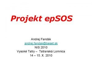 Projekt ep SOS Andrej Fandk andrej fandakbeset sk