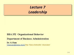 Bba in leadership and organizational dynamics