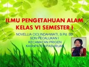 ILMU PENGETAHUAN ALAM KELAS VI SEMESTER I NOVELLIA