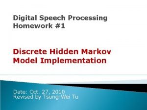 Digital Speech Processing Homework 1 Discrete Hidden Markov
