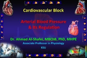 Cardiovascular Block Arterial Blood Pressure Its Regulation Dr