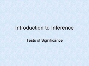 Introduction to Inference Tests of Significance Proof 925