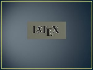 LATEX Prof Donald Knuth 1978 TEX Perintah pengolah