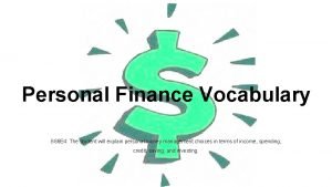 Personal finance vocabulary