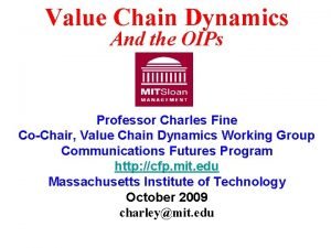 Value chain dynamics