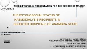 Thesis proposal presentation